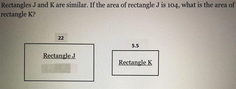 Rectangles J and K are similar. If the area of rectangle J is 440, what is the area-example-1