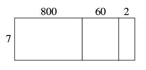 This area model can be used to determine the product of 862 × 7. Which equation describes-example-1