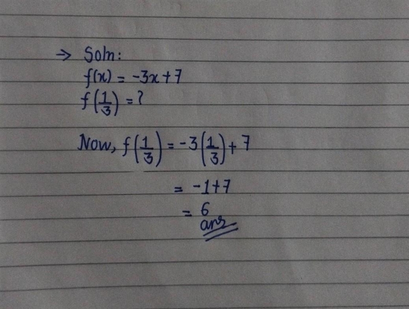 If the function is f(x)=−3x+7, what is f(1/3)=-example-1