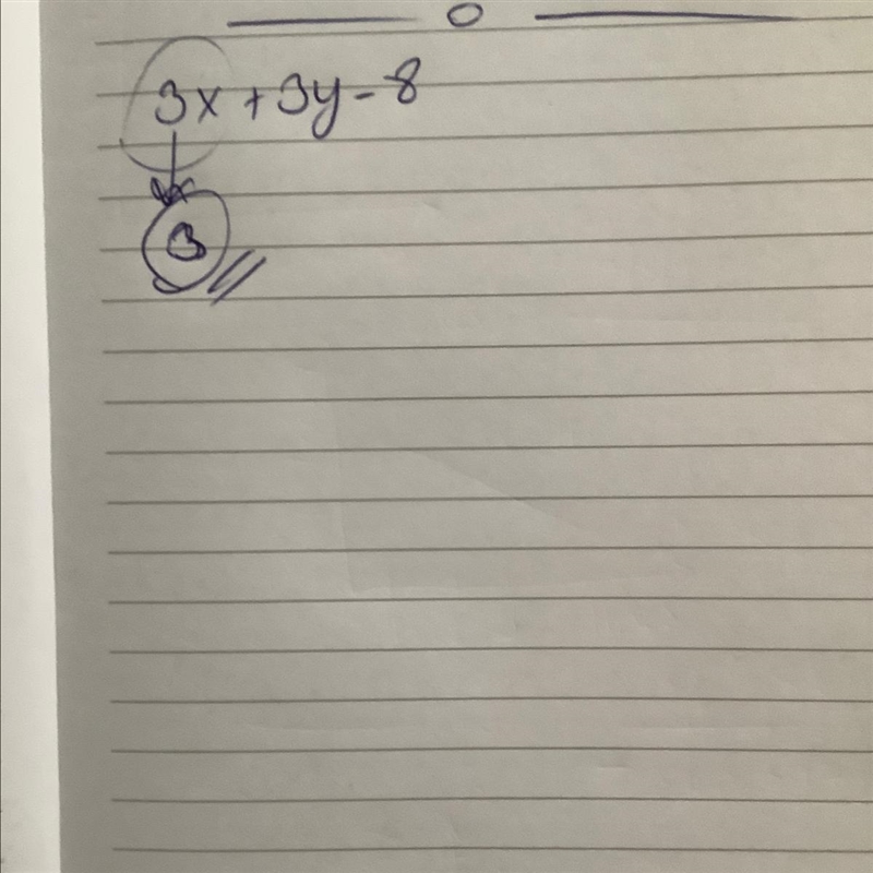 Jill simplified the expression shown. 4x – 2y – x + 5y – 8 What is the coefficient-example-1