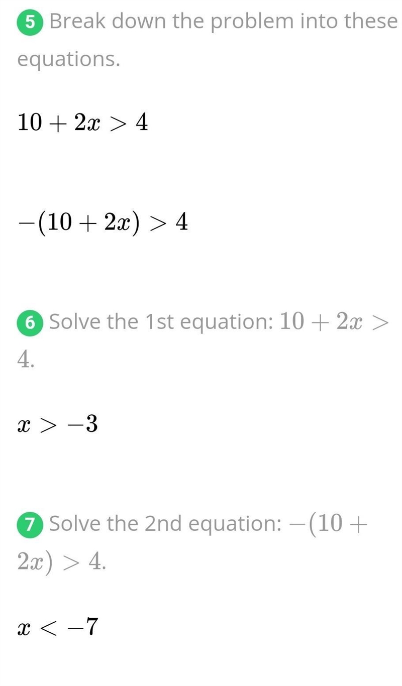 Ep video Solve the following inequality algebraically 5|10 + 2x| - 1 > 19​-example-2