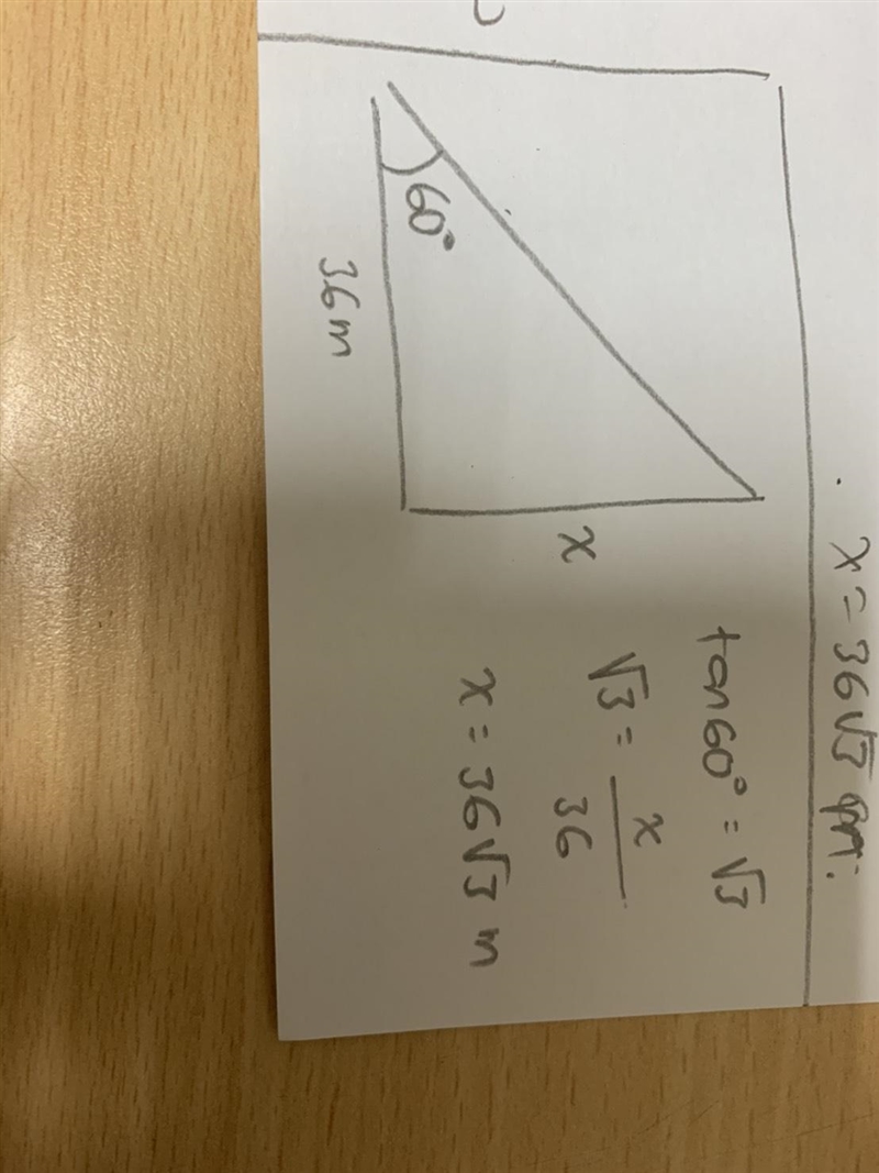 The angle of depression at a point on the ground from the top of a building is 60°. If-example-1