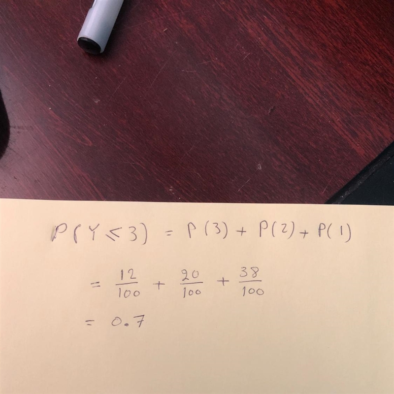 using this distribution find the probability that a teenager has 3 or fewer pairs-example-1