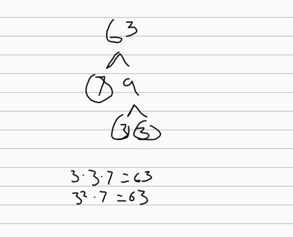 Write 63 as a product of primes. Use index notation when giving your answer.-example-1