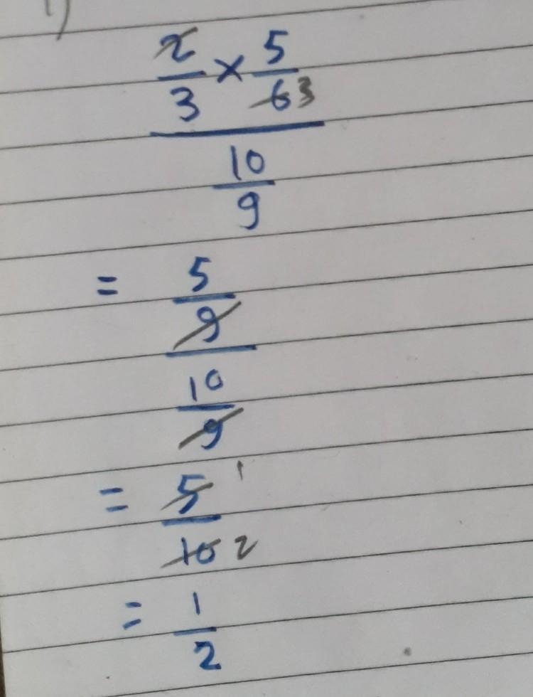 Is 2/3 x 5/6 divided by 10/9 3/4 or 1/2 ??? If you can help greatly appreciated :)-example-1