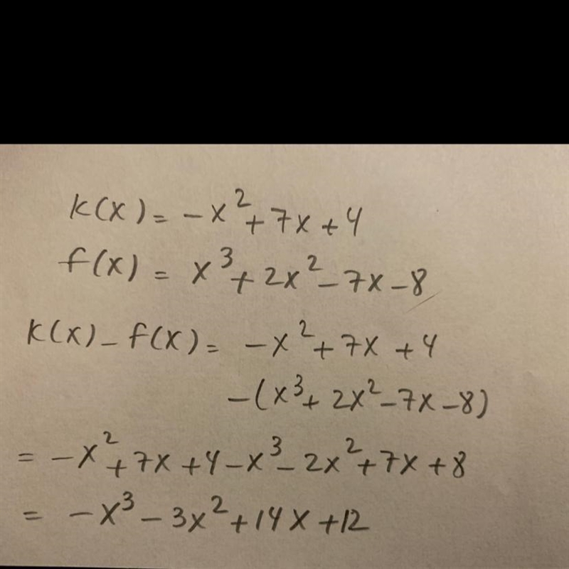 Write the sum in standard form D) k(x)-f(x)-example-1