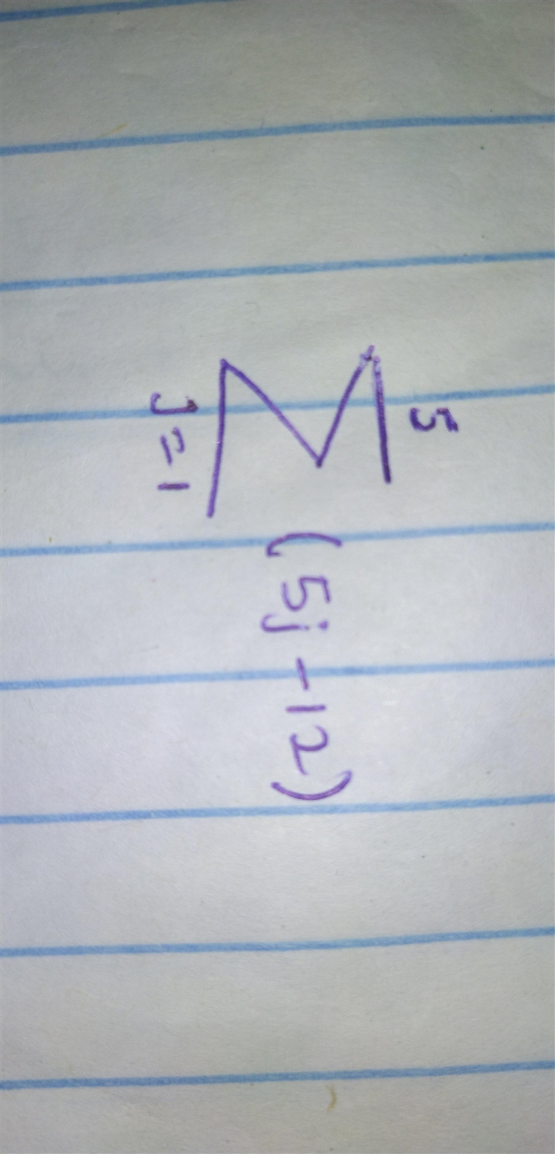 Which answer represents the series in sigma notation? −7+(−2)+3+8+13 ∑j=15(5j−12) ∑j-example-1