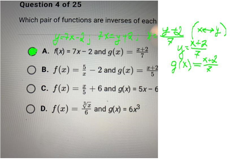 Which pair of functions are inverse of each other-example-1