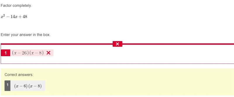 Factor. x2+14x+48 Enter your answer in the box.-example-1