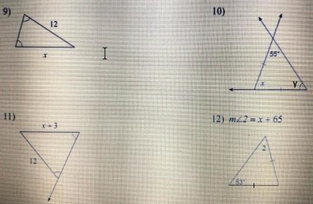 Find the value of x. #9,10,11,&12-example-1