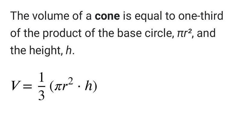 Find the volume of the cone. Round your answer to the nearest tenth. The volume of-example-2