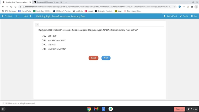 If polygon ABCD rotates 70° counterclockwise about point E to give polygon A'B'C'D-example-1