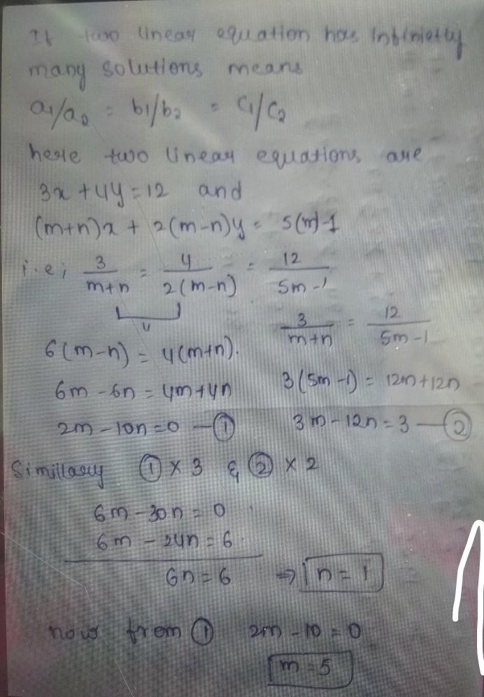 Which of the values of m and b will create a system of equations will infinitely many-example-1