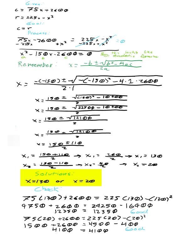 22. The function C= 75x + 2600 gives the cost, in dollars, for a small company to-example-1