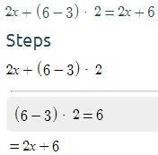 For x=4 simplify 2x+(6-3)2 I need help-example-1