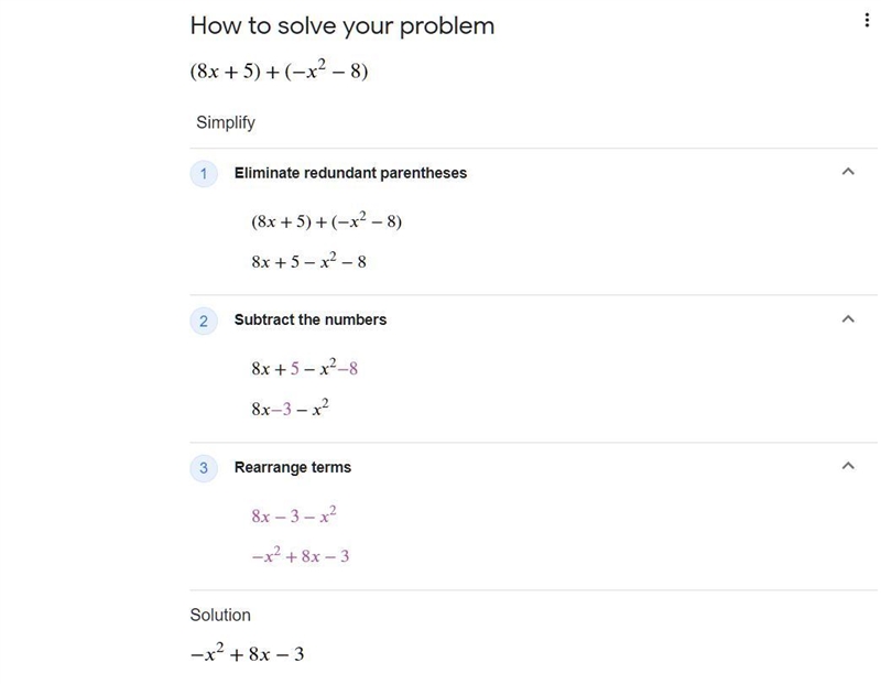 Can someone help me with this? (8x+5)+(−x 2−8)-example-1