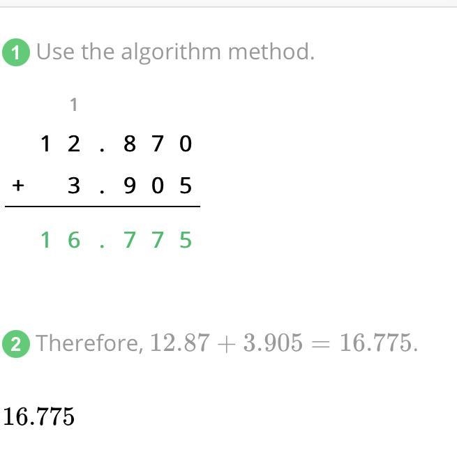 What is 12.87+3.905? Show how to solve please.-example-1