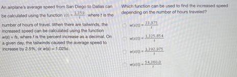 An airplane’s average speed from San Diego to Dallas can be calculated using the function-example-1