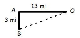 Suppose you leave your house and travel 13 mi due west. Then you travel 3 mi due south-example-1