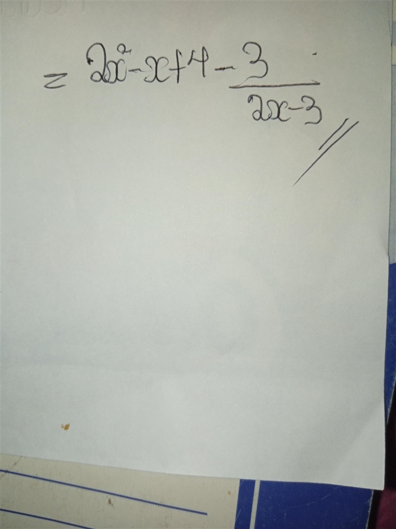 Divide (4x3−8x2+11x−15) by (2x−3) show steps and work please by the way this is polynomials-example-2