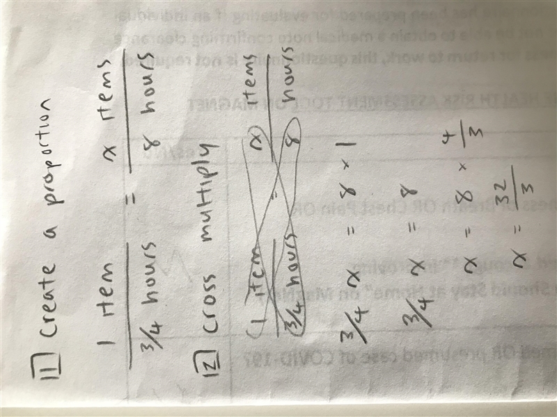 If you can create 1 item in 3/4 hr how many can you create in 8 hrs-example-1