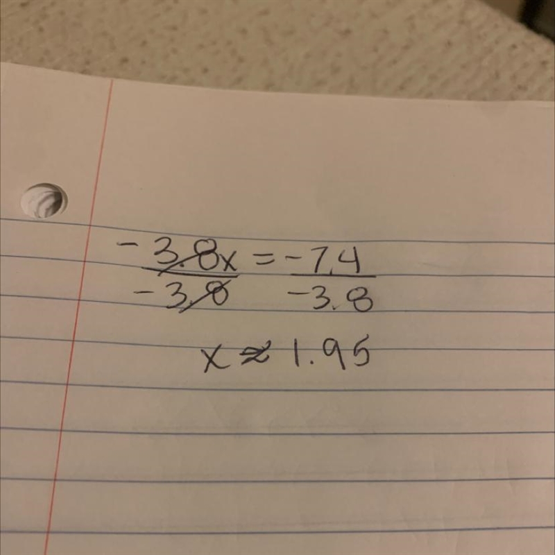 -3.8x=-7.4 How do you solve this?-example-1