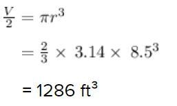 A hemispherical tank is filled with water and has a diameter of 12 feet. If water-example-1