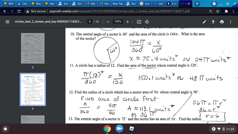 A circle has a diameter of 12 m. Find the area of the sector whose central angle is-example-1