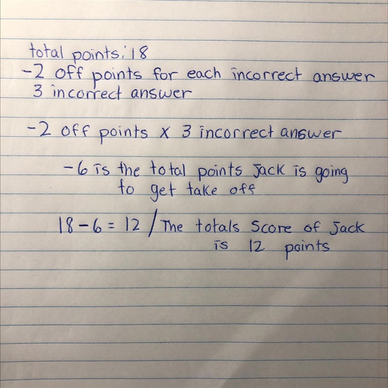 5. In an online practice test, Jack scores 18 points for the questions he answered-example-1