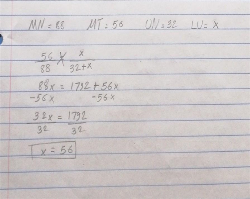 Find the missing length. The triangles in each pair are similar.-example-1