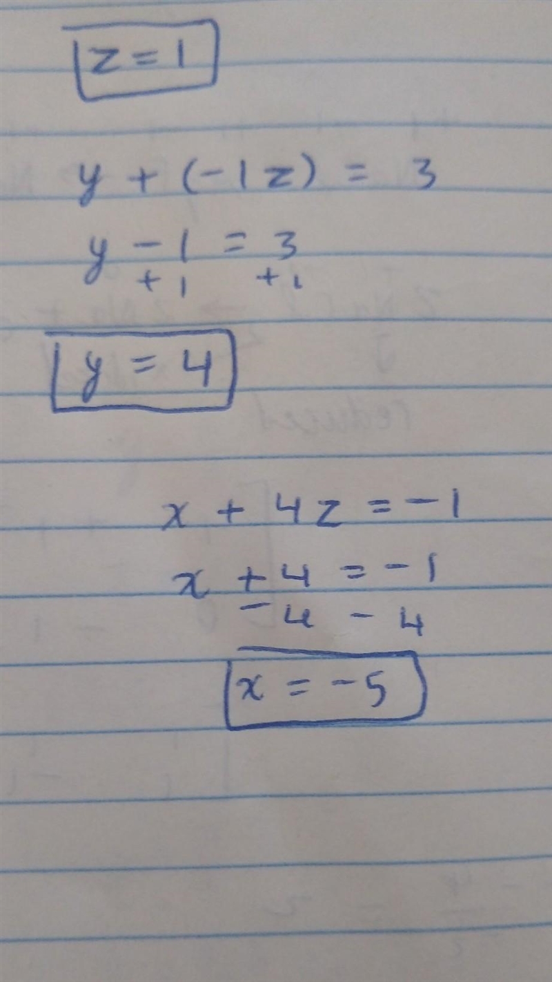 The row-echelon form of the augmented matrix of a system of equations is given. Find-example-1