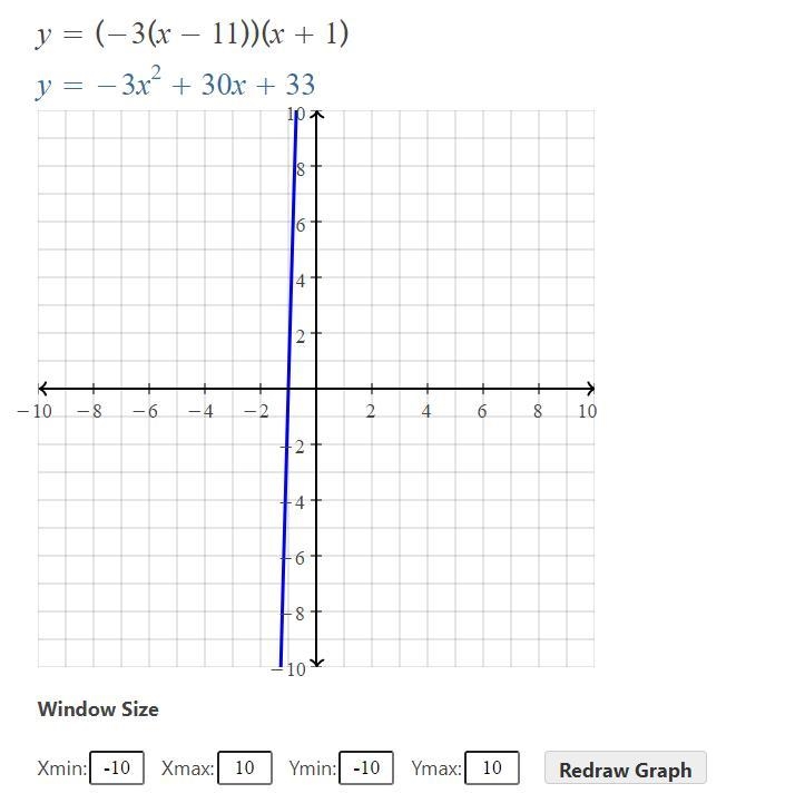 F(x) = -3(x - 11)(x + 1)-example-1