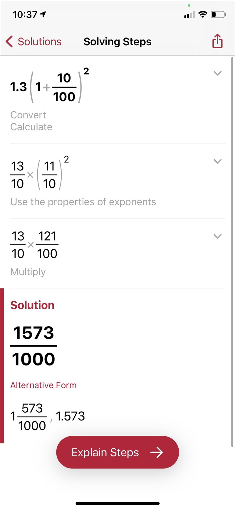 1.3x(1+10/100)^2 please help to show how we can calculate this-example-1