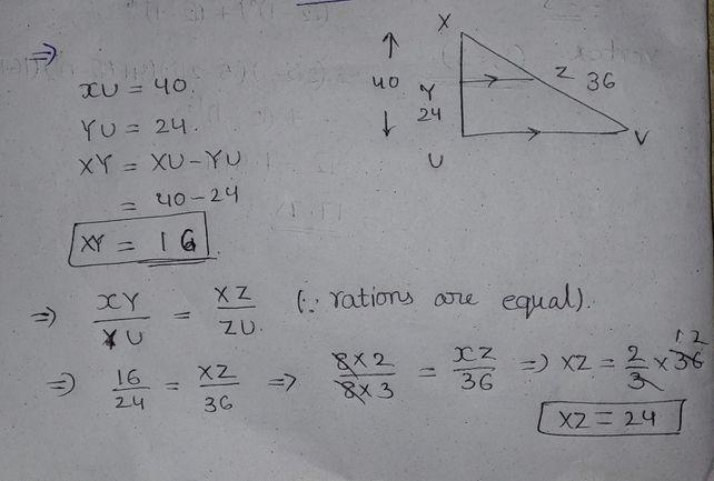 Find the length segment of XZ if the line segment of YU=30 and segment XU=50-example-1