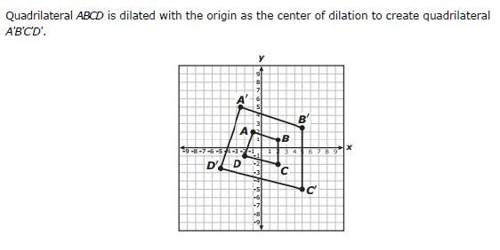 2. Quadrilateral ABCD was dilated with the origin as the center of dilation to create-example-1