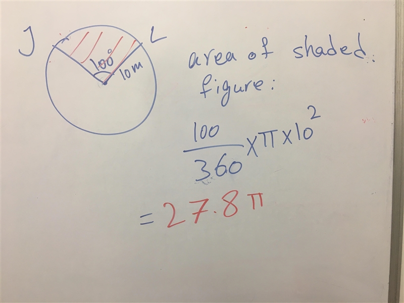 Find the area of the shaded sector-example-1