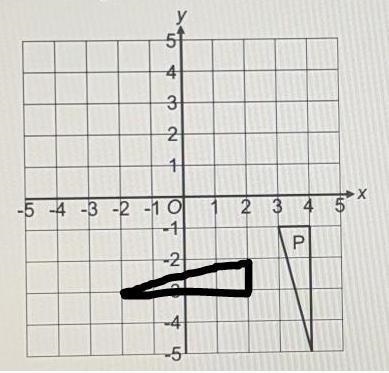 Roatate triangle p 90* clockwise about the point (2,-1)-example-1