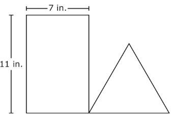 The combined perimeter of the rectangle and triangle is 63 inches. The model shows-example-1