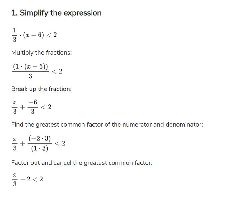 Solve the inequality 1/3(x - 6) > 2-example-1