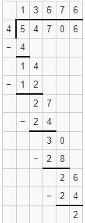 I need a step by step explanation on how to long divide 54706 by 4 PLEASE HURRY!-example-1