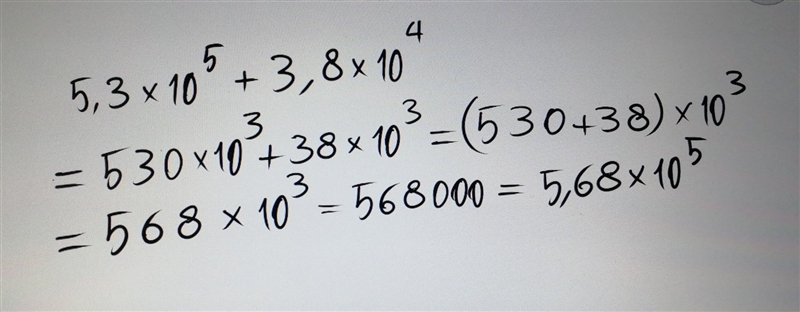 What is the sum to 5.3x10^5 and 3.8x10^4 pls help-example-1