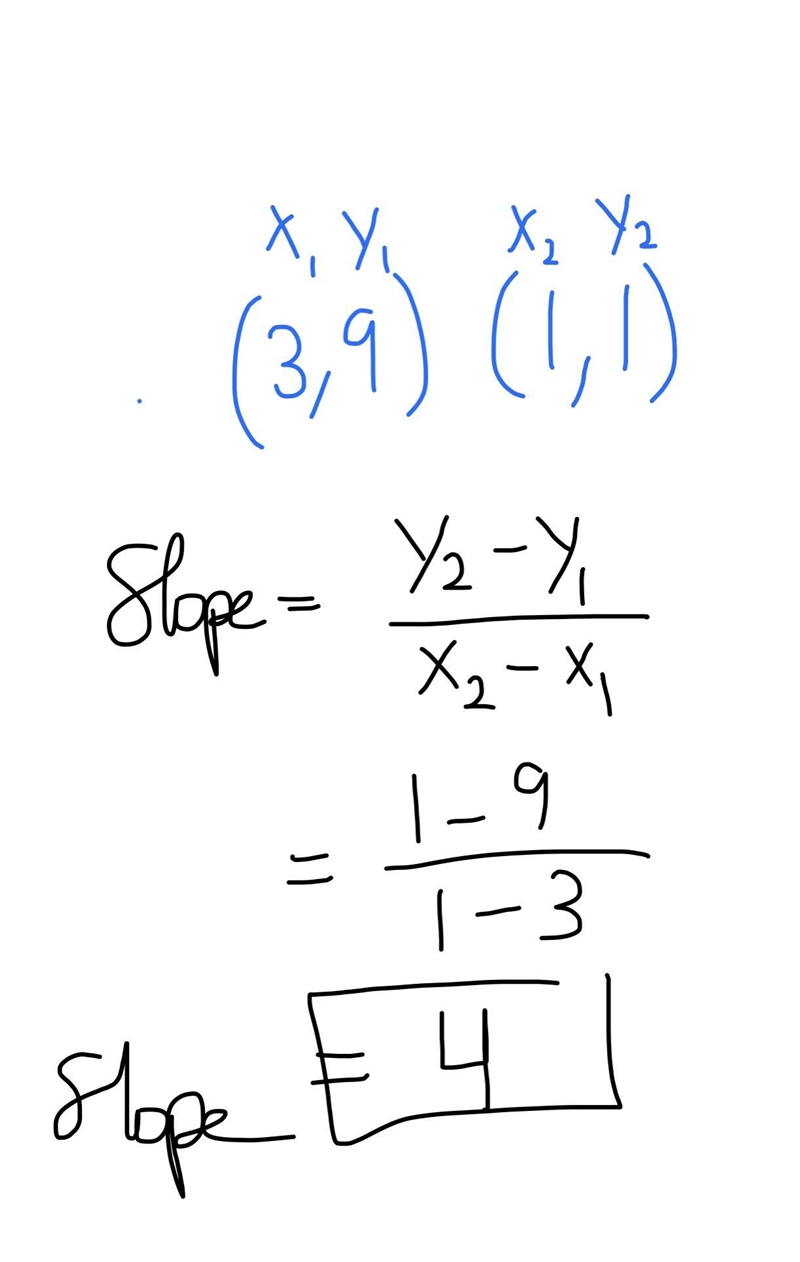 I need to find the slopes from two points!show work.i don’t know how to do this-example-1