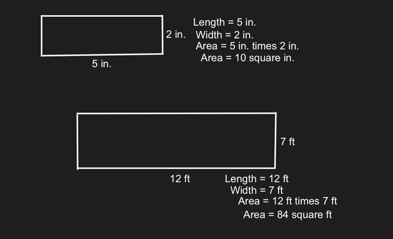 The area of a rectangle is found by multiplying its length and width together. Calculate-example-1