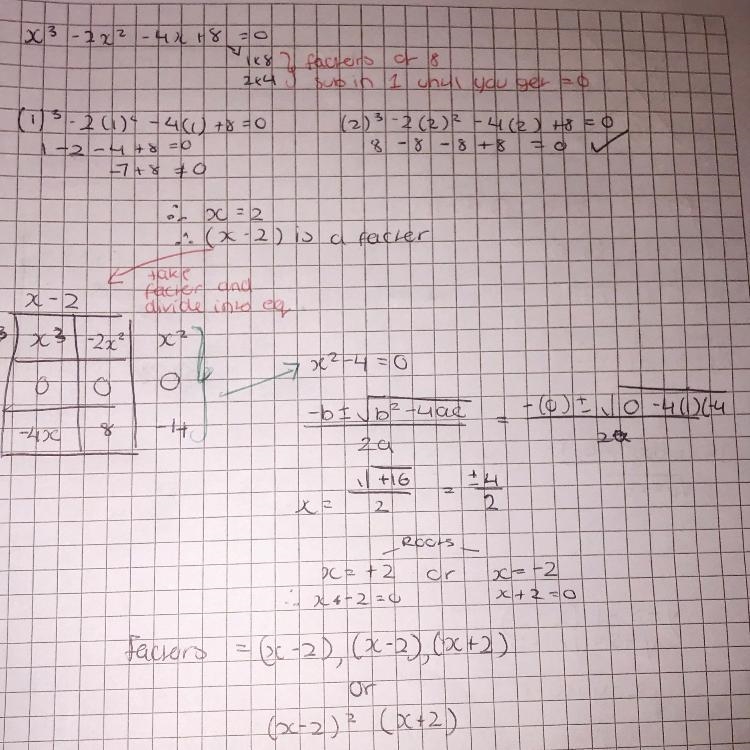 X cube minus 2 x square - 4 x + 8 ​-example-1