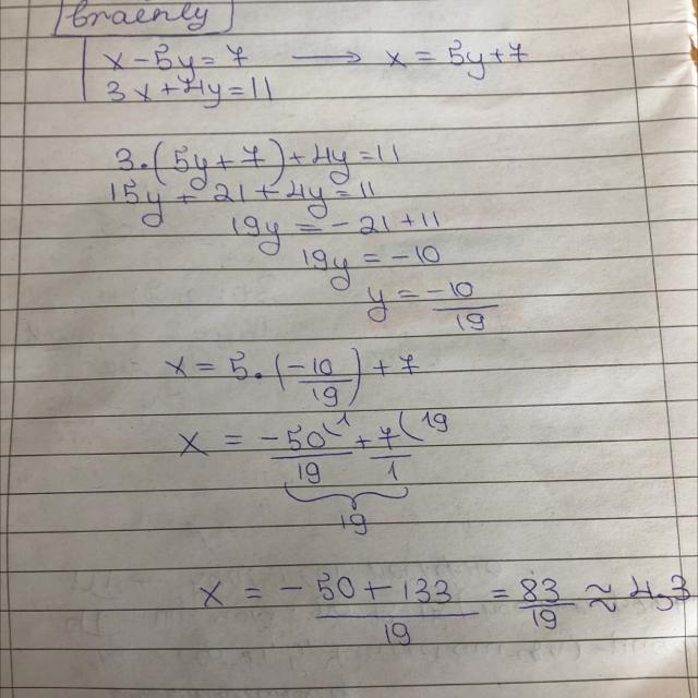 Explain why you cannot solve the following system by simply by adding. Tell what you-example-1