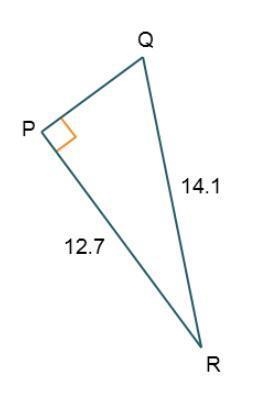 Triangle P Q R is shown. Angle Q P R is a right angle. The length of hypotenuse Q-example-1