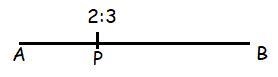 Point P on line segment AB partitions AB into a 2:3 ratio. What fraction of the line-example-1