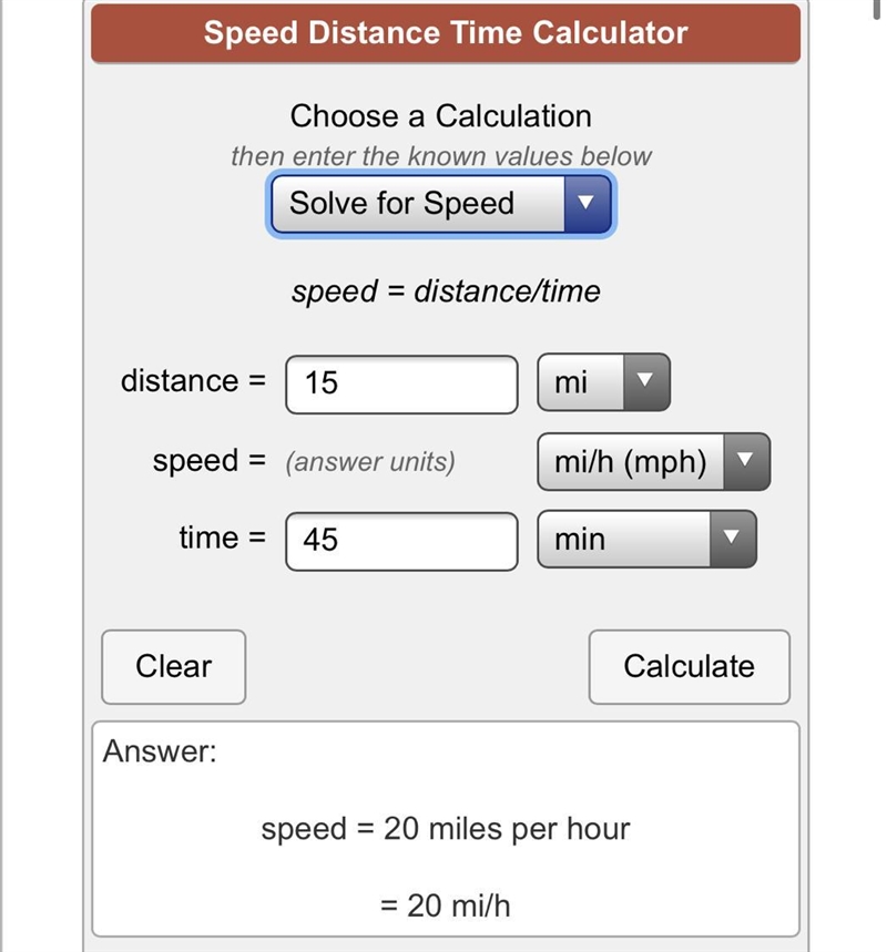 A cyclist travels 15 miles in 45 minutes. What is his average speed in mph?-example-1