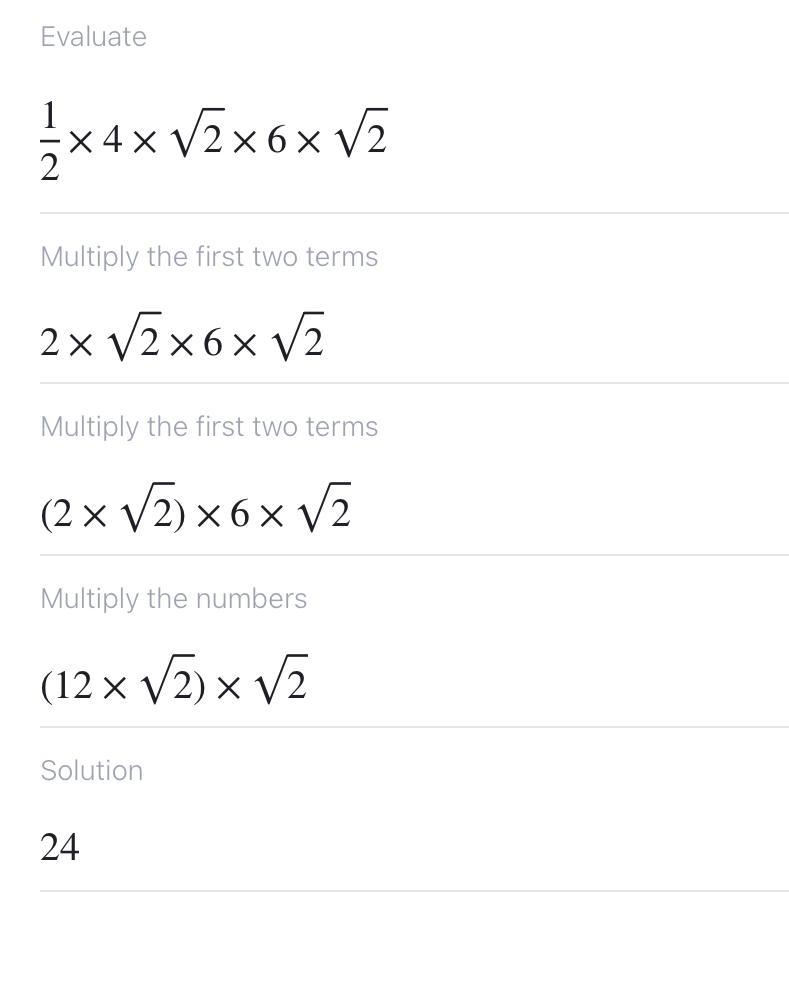 Evaluate the equation: 1/2*4√2*6√2​-example-1