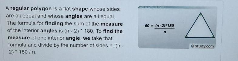 How to you find out the angles in a regular polygon​-example-1
